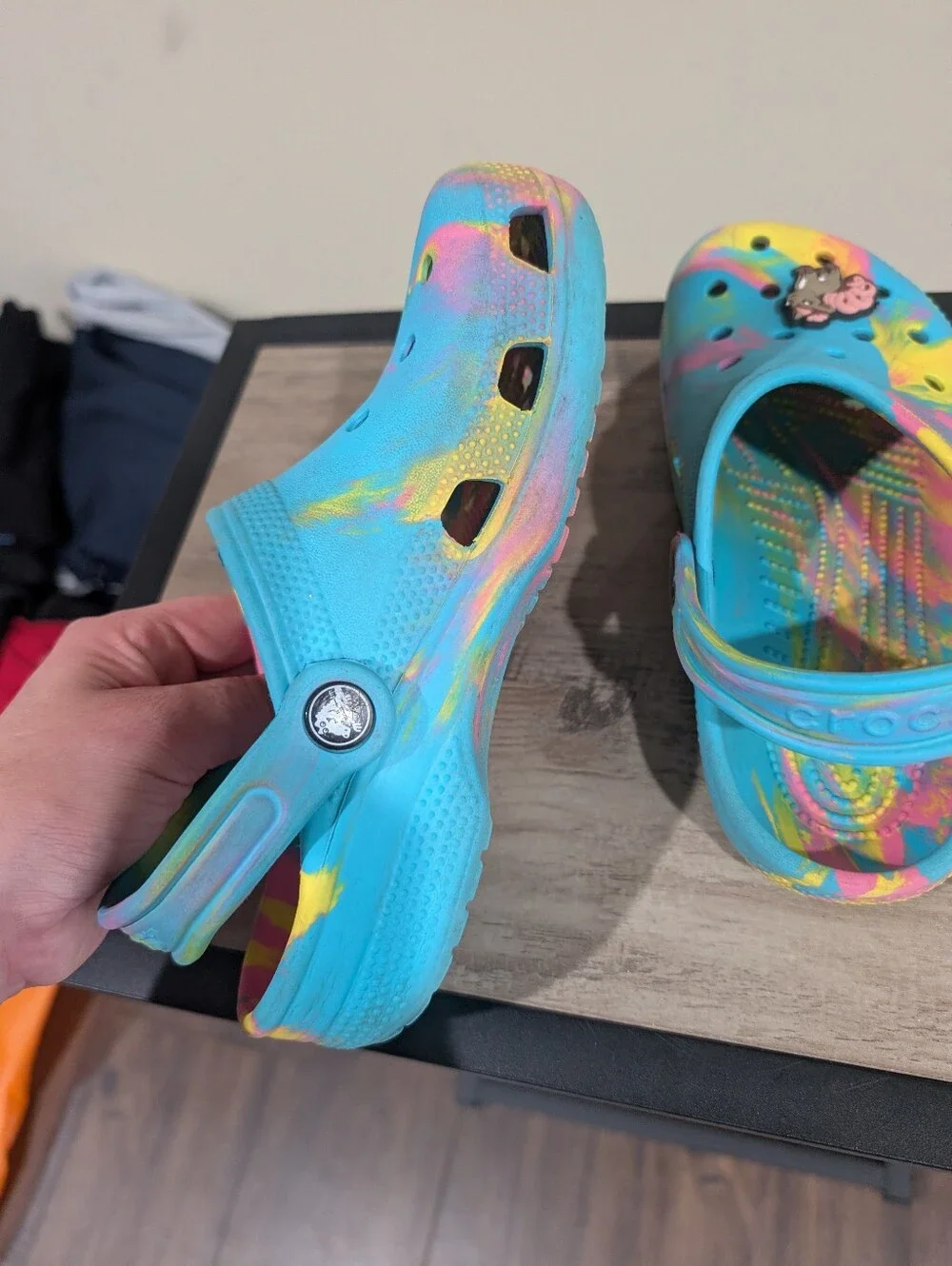 Kids Tie-Dye Clog Sandals - Bright Blue, Pink & Yellow